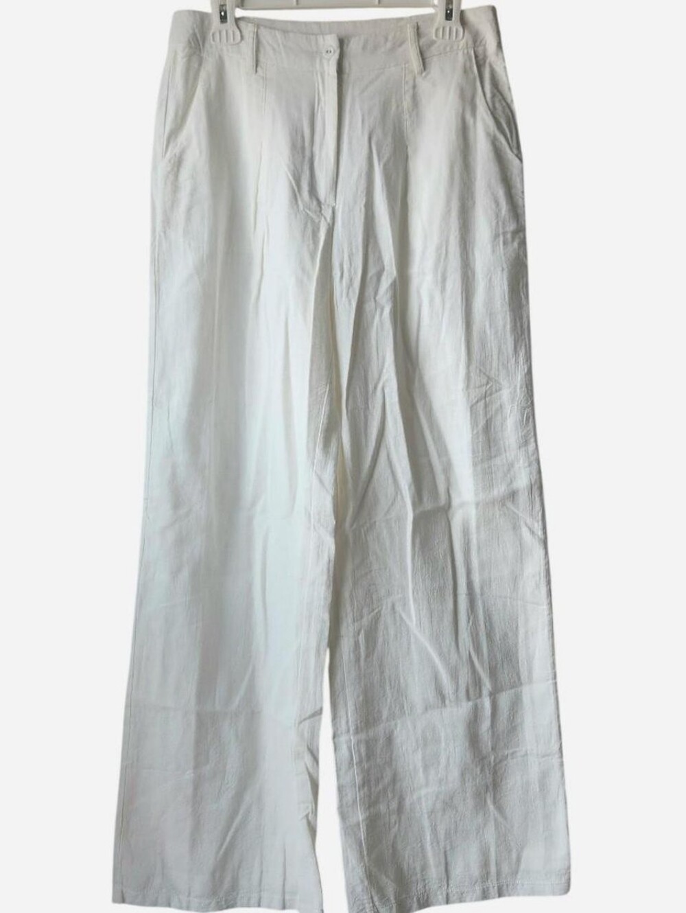 Elegant White Organic Cotton Linen Pants